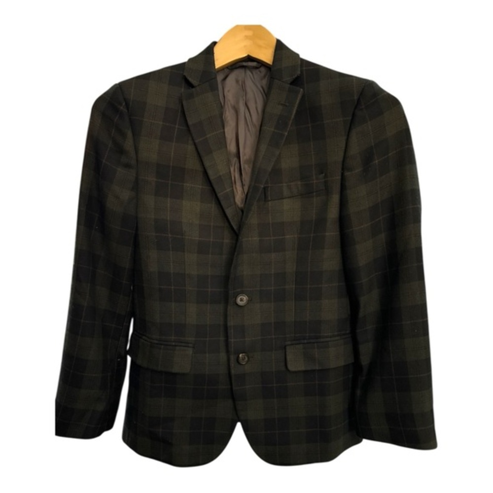 Lauren Ralph Lauren Green Plaid Tailored Blazer Mens XS Boys 14R Preppy Academia